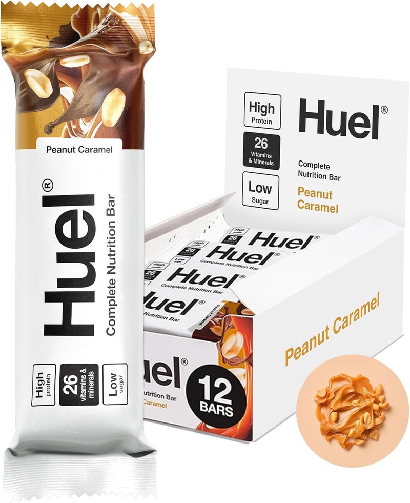 HUEL Complete Nutrition Bar 12x55g g Peanut Caramel - Image 1